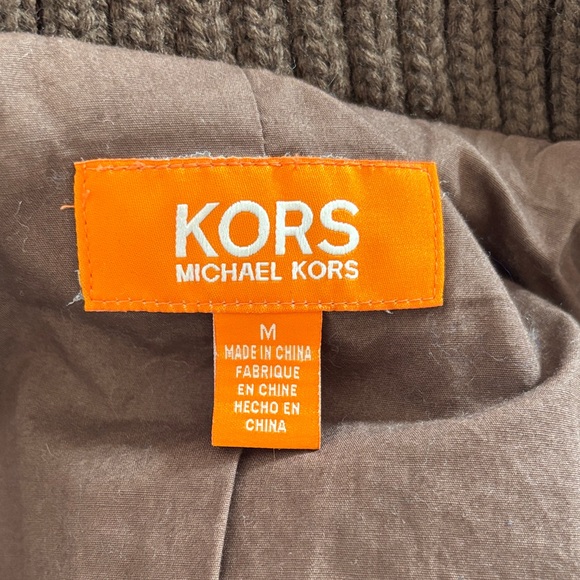 KORS Michael Kors Brown Leather Bomber Jacket - Picture 5 of 6